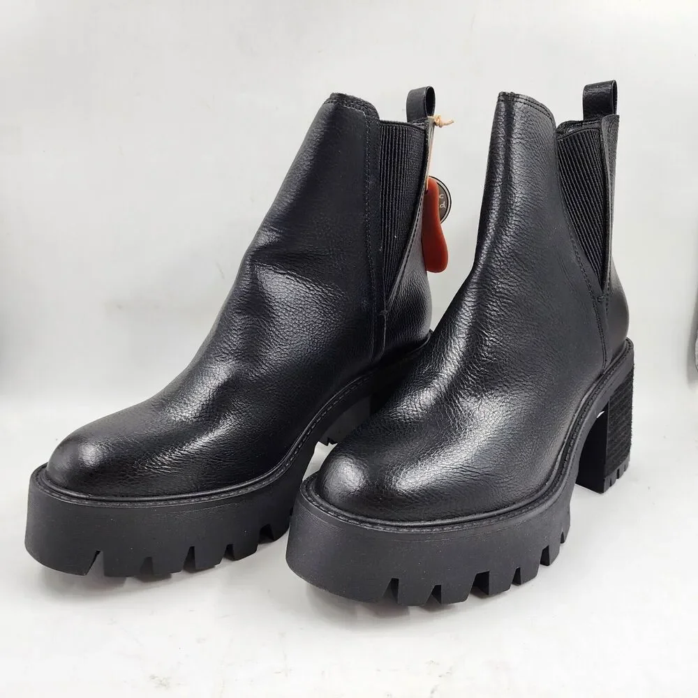 MIA Black Platform Lug Heel Chelsea Boots - Picture 3 of 10